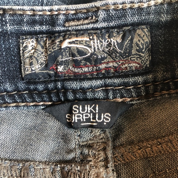 Silver Suki Dark Wash Distressed Denim Jeans Size 25 - Picture 6 of 11